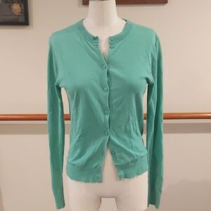 J. Crew Factory Teal Classic Cardigan
